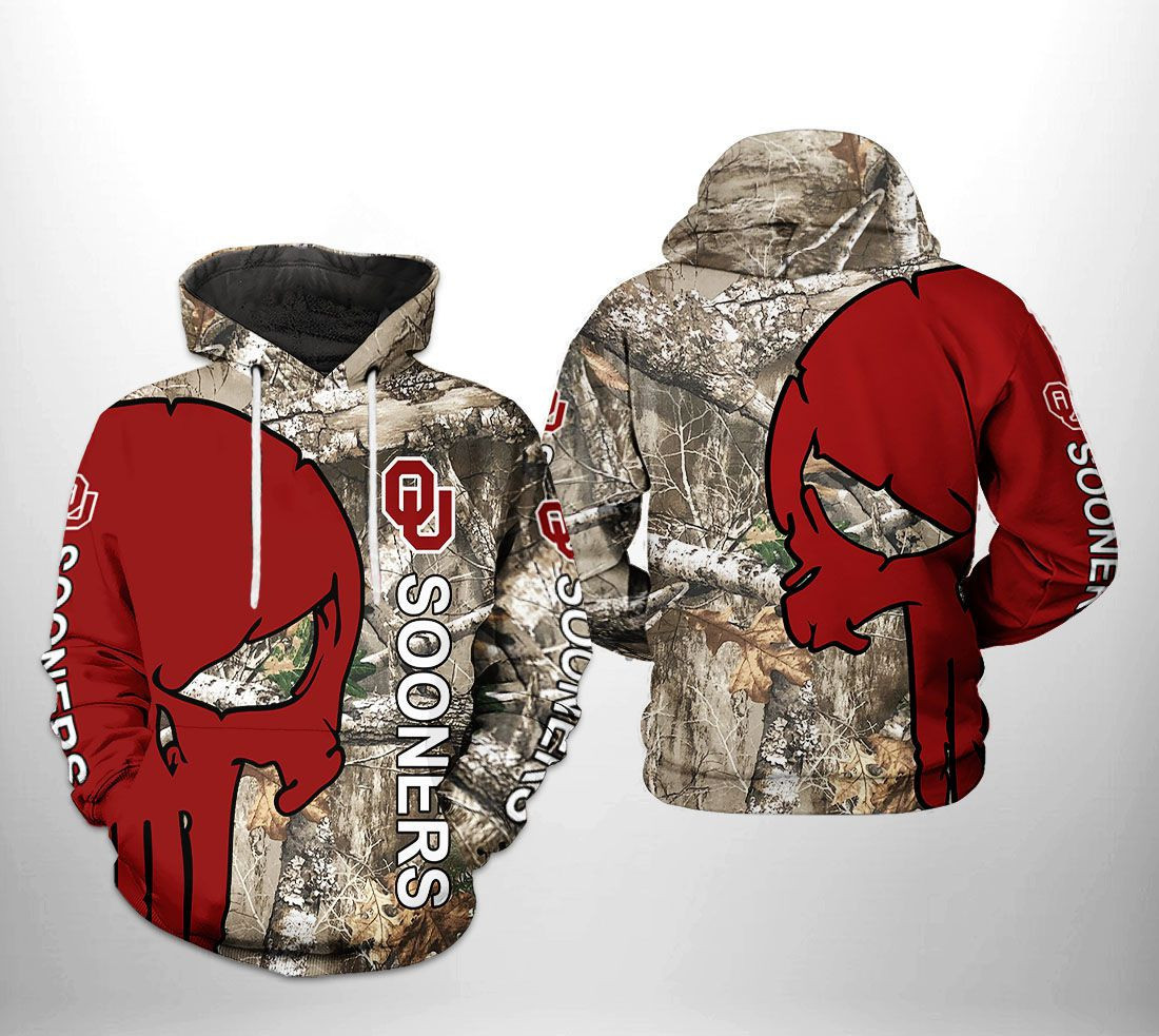 Oklahoma Sooners NCAA Camo Veteran Hunting Hoodie  Zip Hoodie