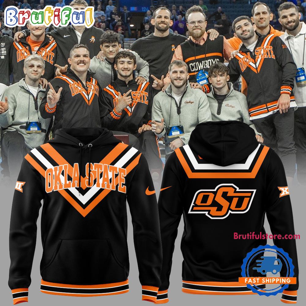 Oklahoma State Cowboys Wrestling Black Hoodie Gift For Sport Music Fans