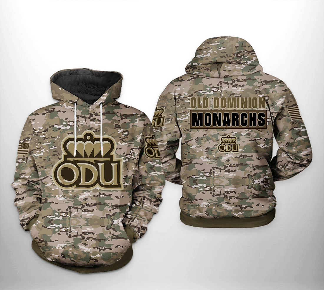 Old Dominion Monarchs NCAA Camo Veteran Hoodie Zip Hoodie
