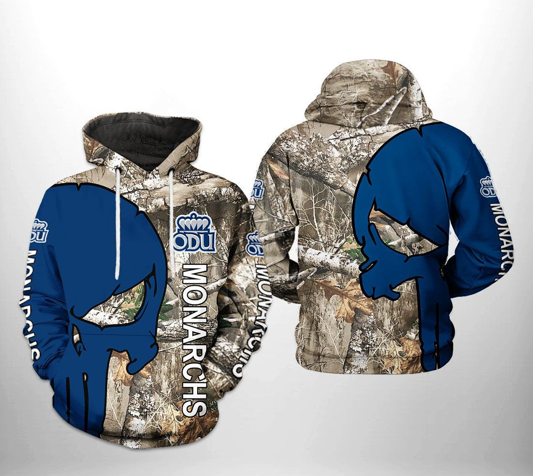 Old Dominion Monarchs NCAA Camo Veteran Hunting Hoodie  Zip Hoodie