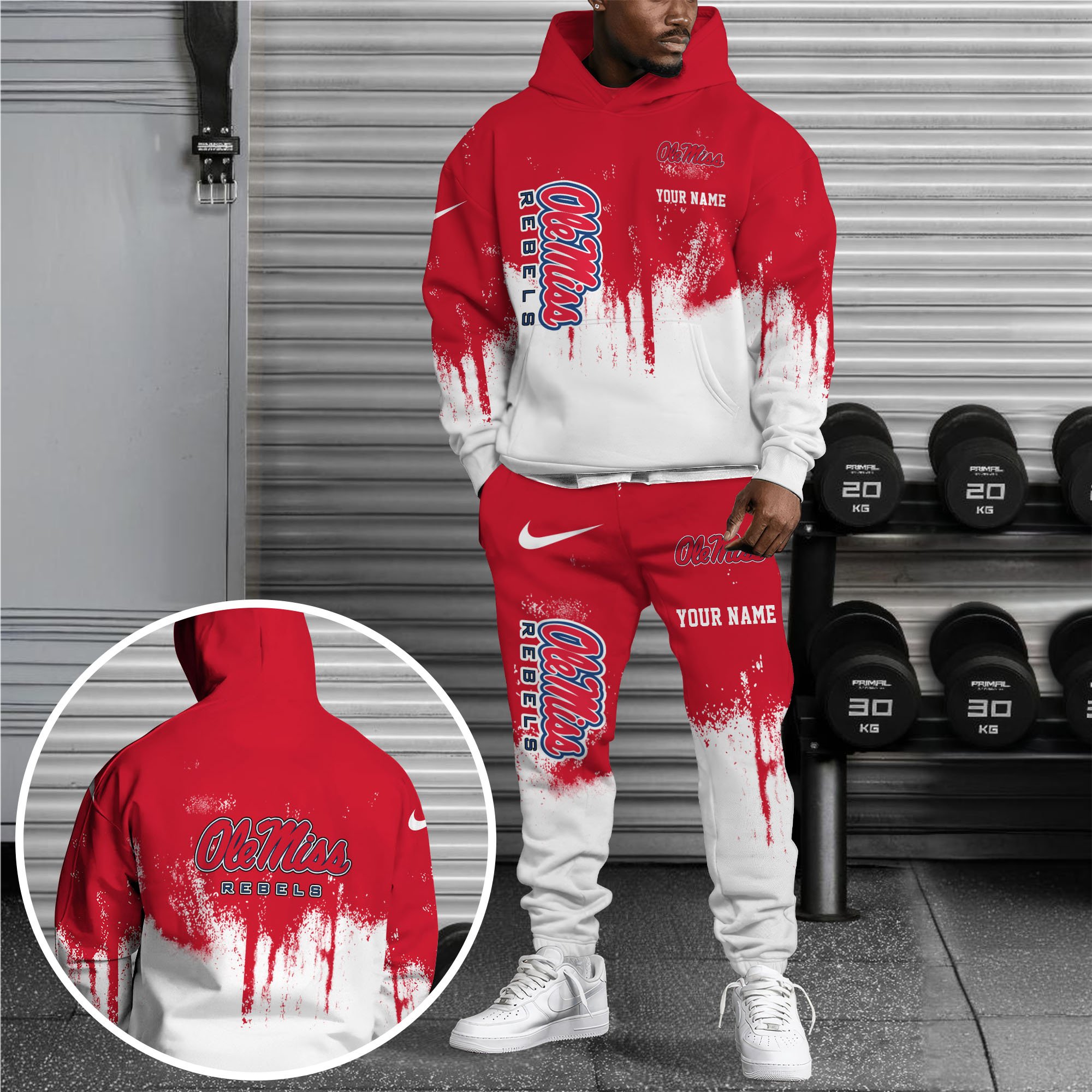Ole Miss Rebels Hoodie Sweatpants Set, Custom Hoodie, Sport Hoodie Sweatpants Set, Sport Gifts For Fan SK59 Premium Merchandise
