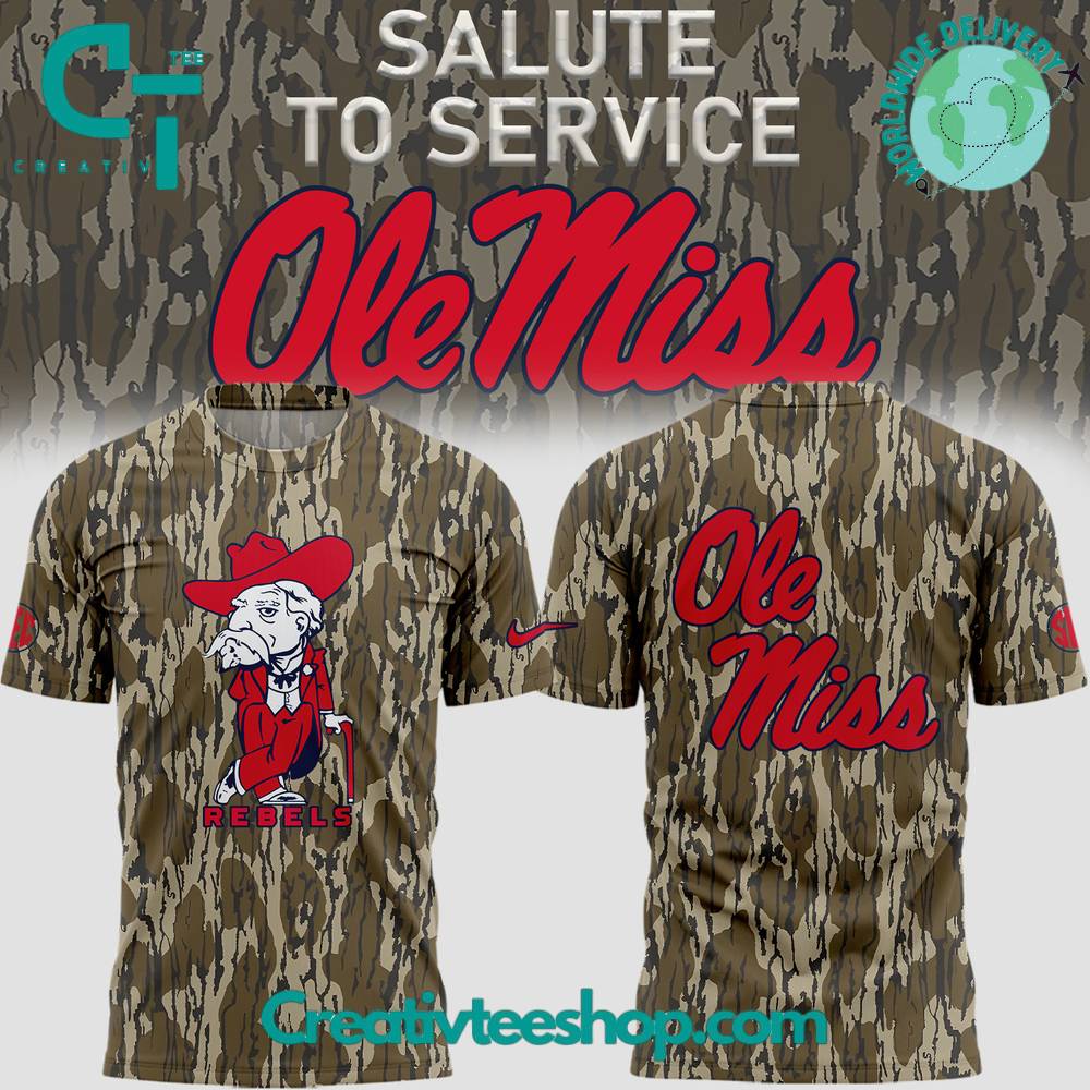 Ole Miss Rebels Salute to Service 2024 Camo Tee