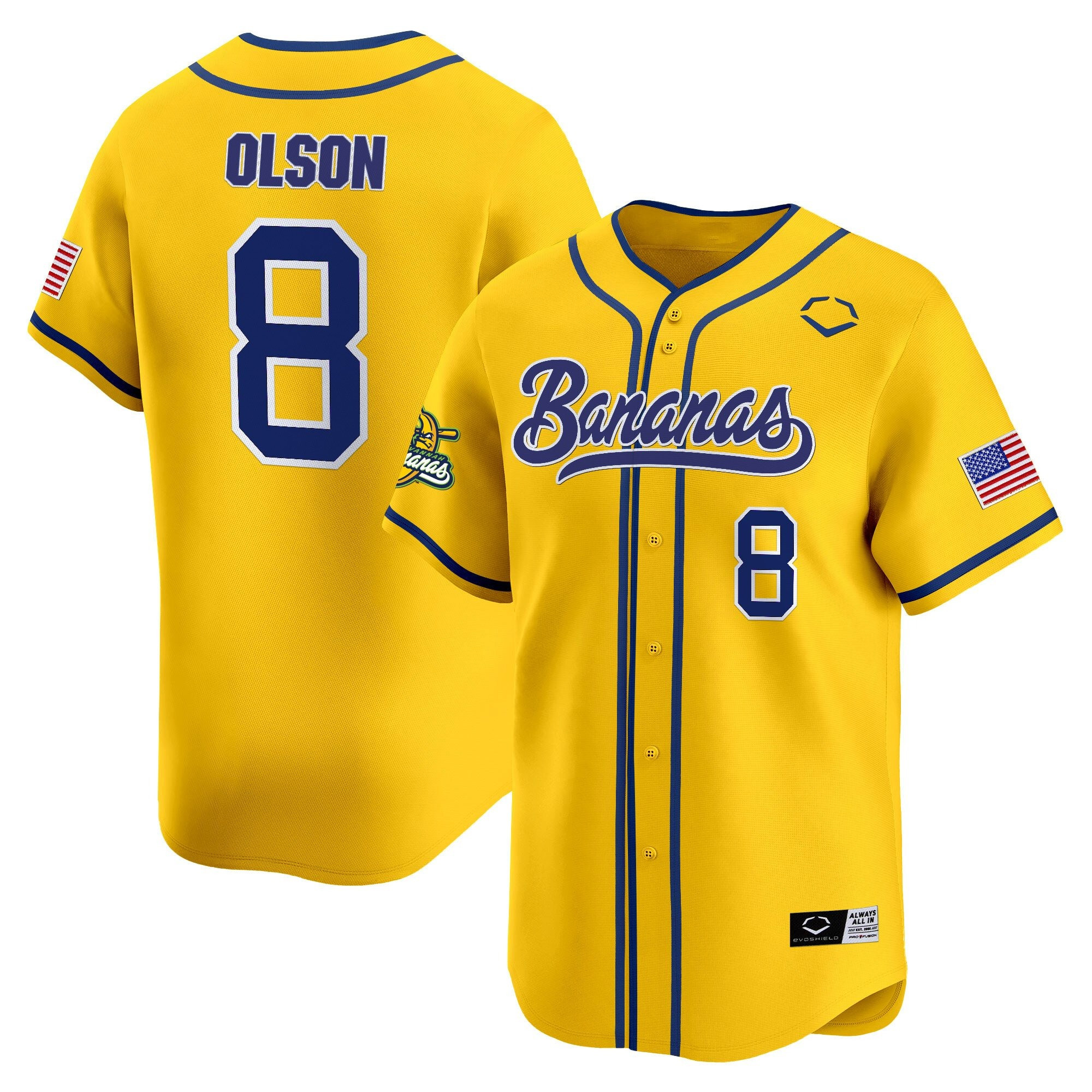 Olson Bananas Jersey Baseball Bananas Ball Yellow Jersey Unique Gifts For Baseball Lovers