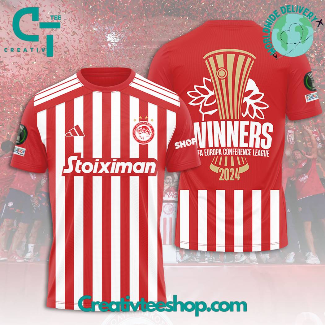 Olympiakos Europa Conference League 2024 Winner Shirt