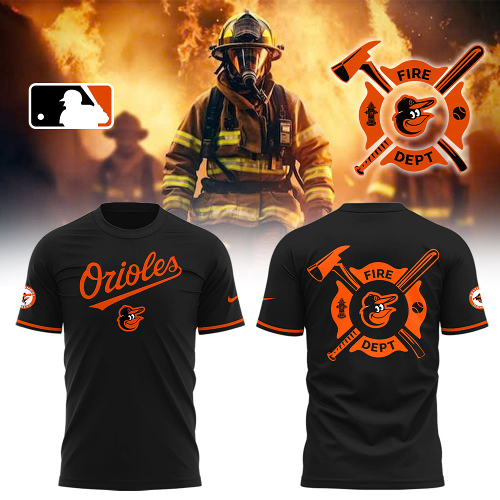 Orioles x Firefighter Appreciation Night T-Shirt Gifts For Baseball Players - 2XL