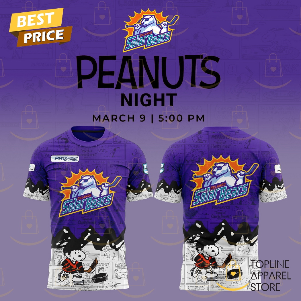 Orlando Solar Bears 75th Anniversary Of Peanuts 3D T-Shirt Gift For Sport Music Fans