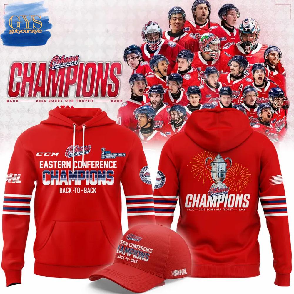 Oshawa Generals 2025 Bobby Orr Trophy Champions Hoodie Gift For Sport Music Fans