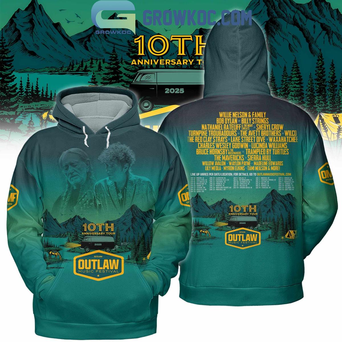 Outlaw Music Festival 10th Anniversary Tour Hoodie T Shirt Gift For Sport Music Fans