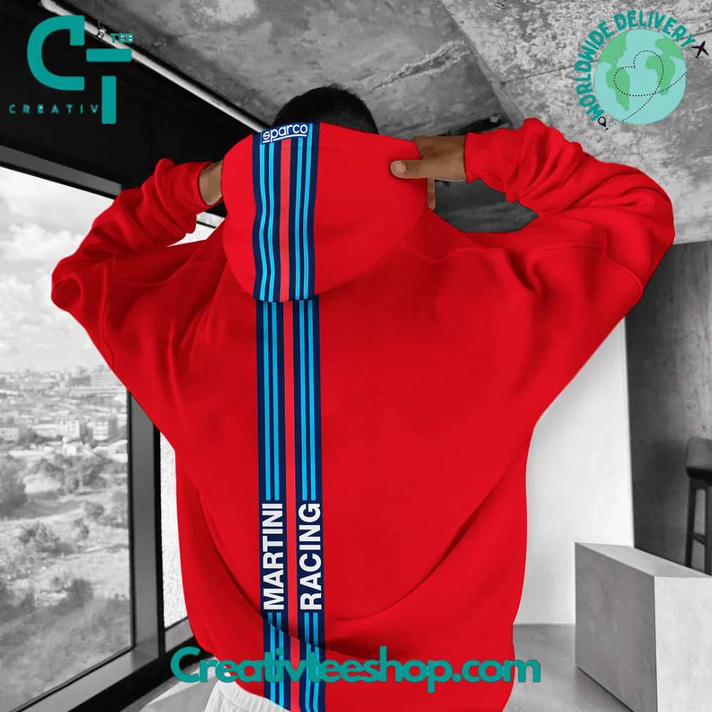 Oversized Martini Racing Red Hoodie