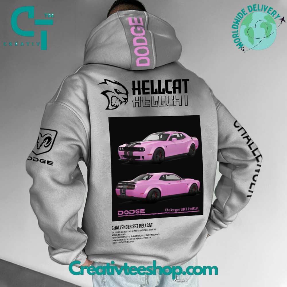 Oversized Unisex Dodge Hellcat Sports Car Graphic Hoodie