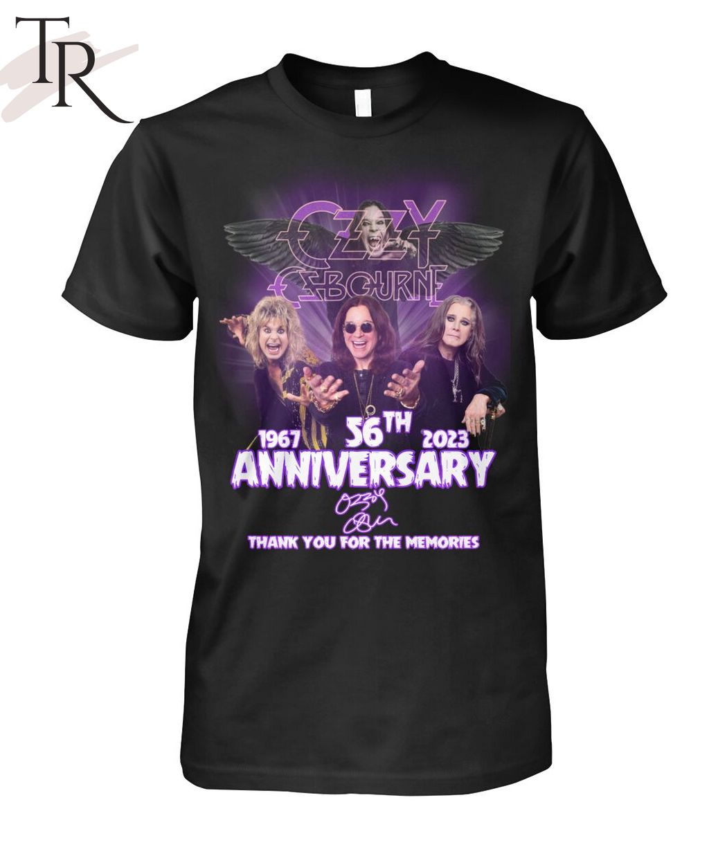 Ozzy Osbourne 1967 - 2023 56th Anniversary Thank You For The Memories T-Shirt
