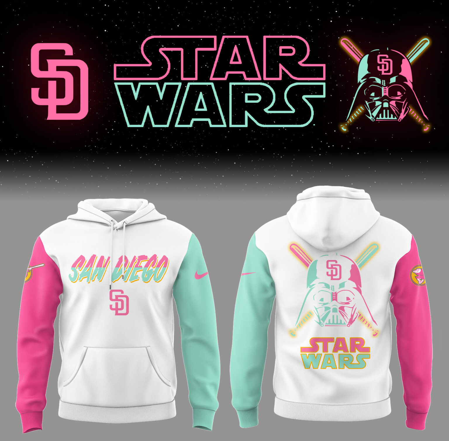 Padres Baseball 2025 â€œPadres x Star Warsâ€ City Connect Hoodie Gifts For Baseball Fans