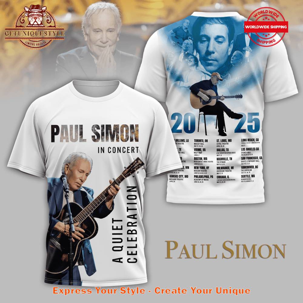 Paul Simon A Quiet Celebration Tour 2025 Shirt Gift For Sport Music Fans