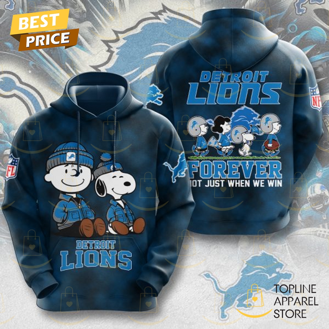 Peanuts x Detroit Lions Forever Not Just When We Win Hoodie Gift For Sport Music Fans
