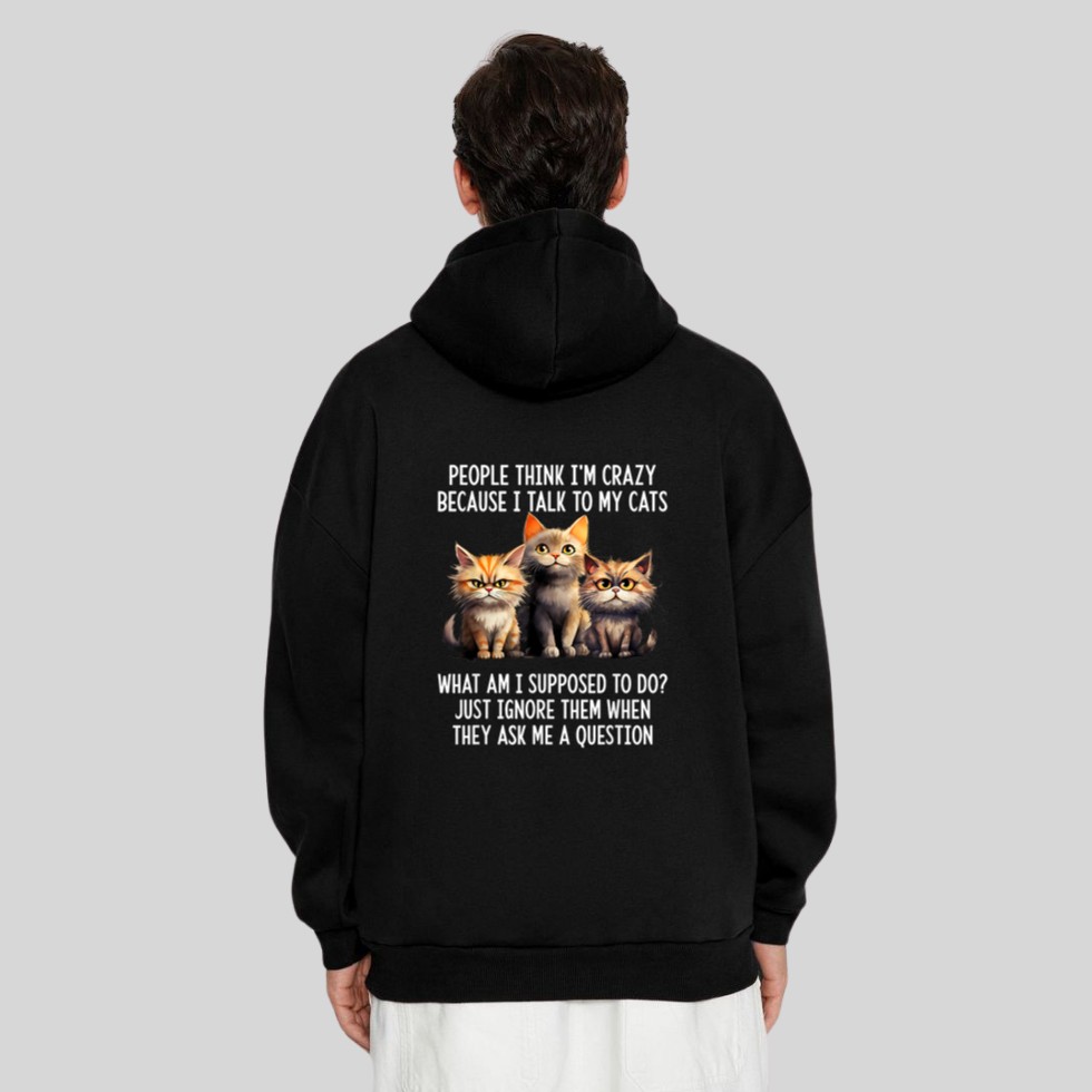 People Think I'm Crazy Because I Talk To My Cats Hoodie