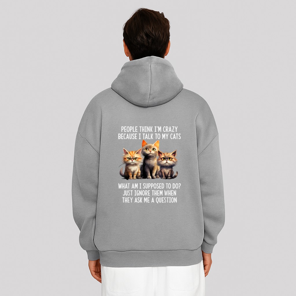 People Think I'm Crazy Because I Talk To My Cats Hoodie