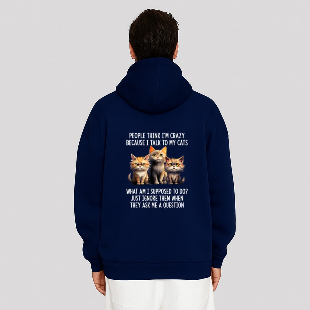 People Think I'm Crazy Because I Talk To My Cats Hoodie