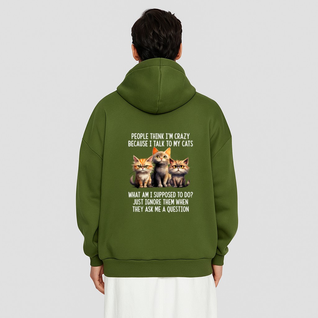 People Think I'm Crazy Because I Talk To My Cats Hoodie