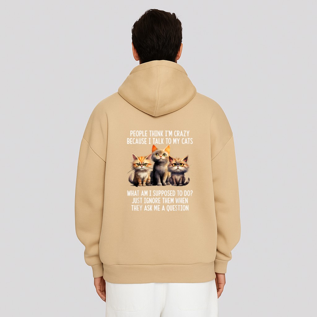 People Think I'm Crazy Because I Talk To My Cats Hoodie