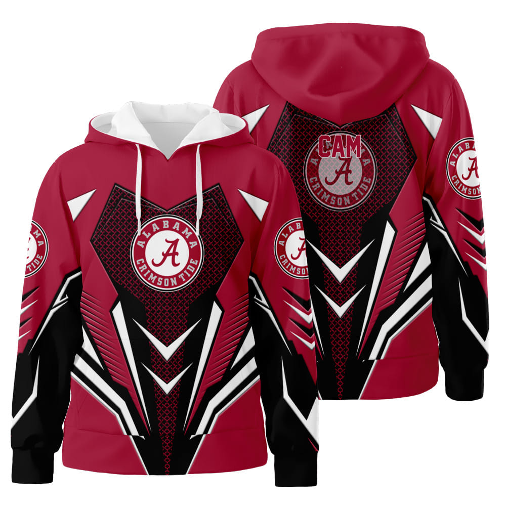 Personalized Alabama Crimson Tide Custom 3D All Over Print Hoodie Zip-Up Hoodie