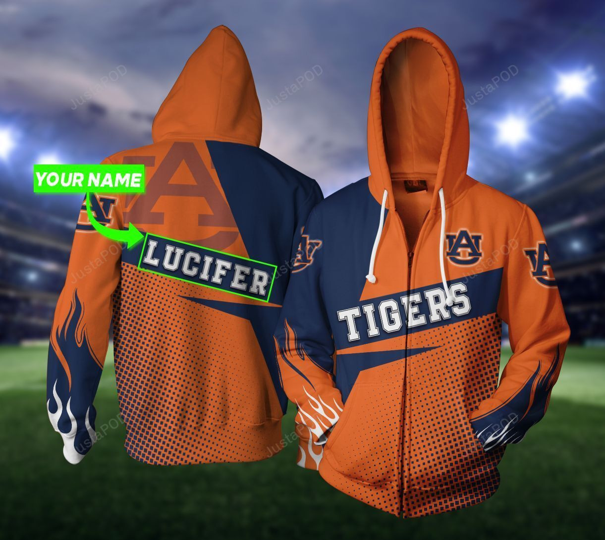 Personalized Auburn Tigers Hoodie  Zip Hoodie Version 1095