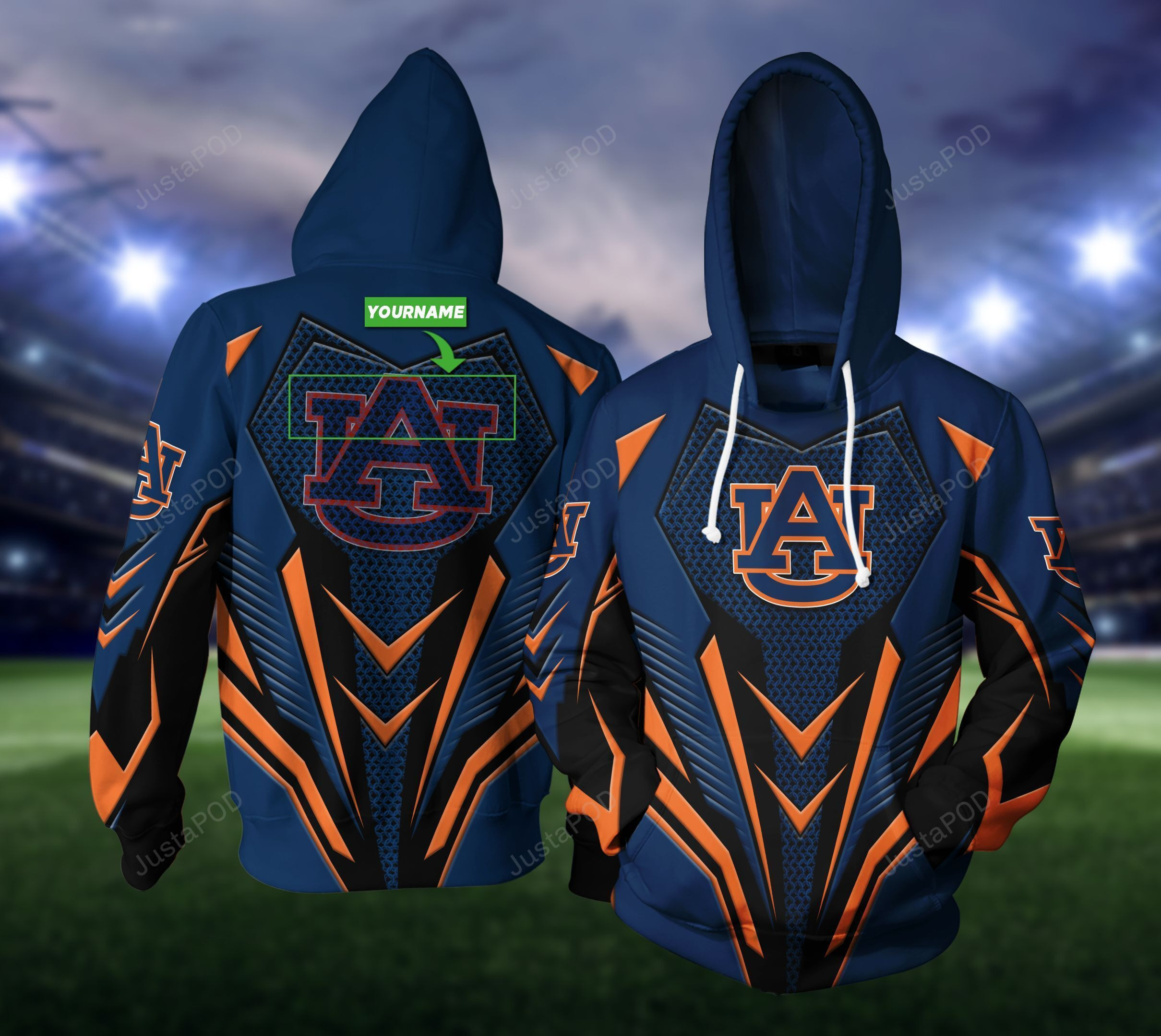 Personalized Auburn Tigers Hoodie  Zip Hoodie Version 990