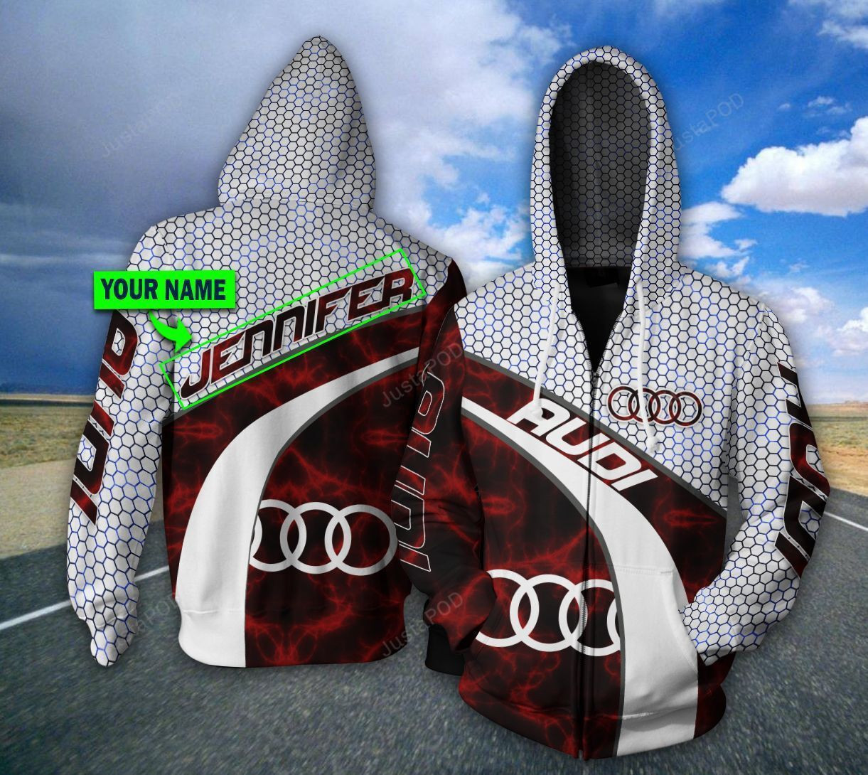 Personalized Audi Hoodie  Zip Hoodie