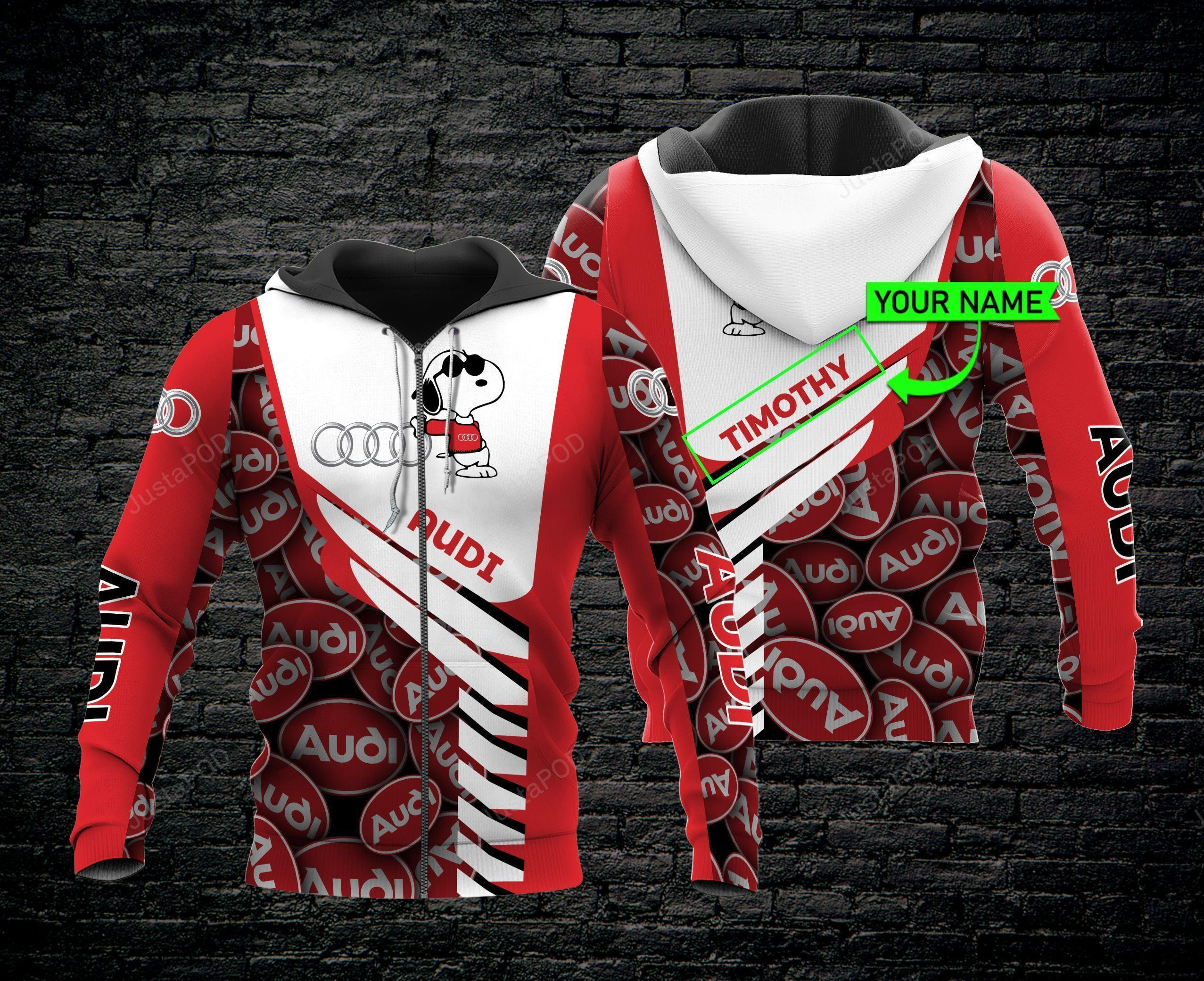 Personalized Audi Snoopy Hoodie  Zip Hoodie