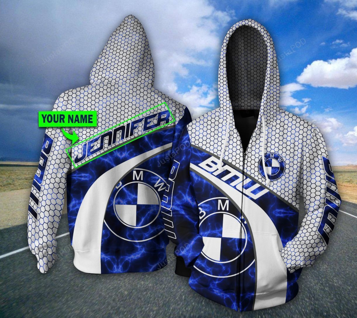 Personalized BMW Hoodie  Zip Hoodie