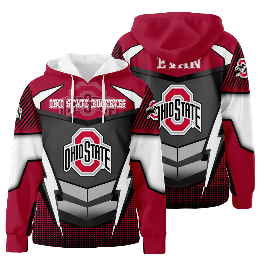 Personalized Buckeyes 3D All Over Print Hoodie Zip-Up Hoodie Custom Name