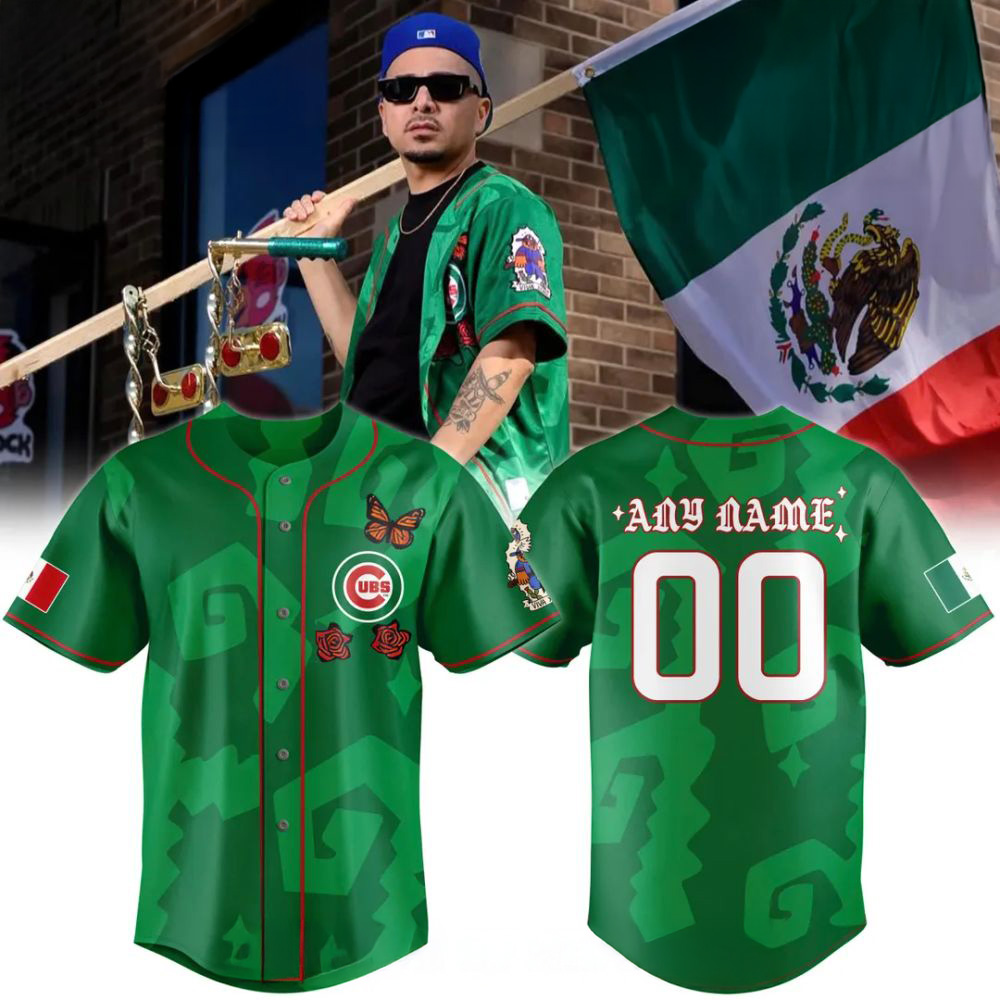 Personalized Chicago Cubs x Mexican Heritage 2025 Green Baseball Jersey Gift For Cubs Fans