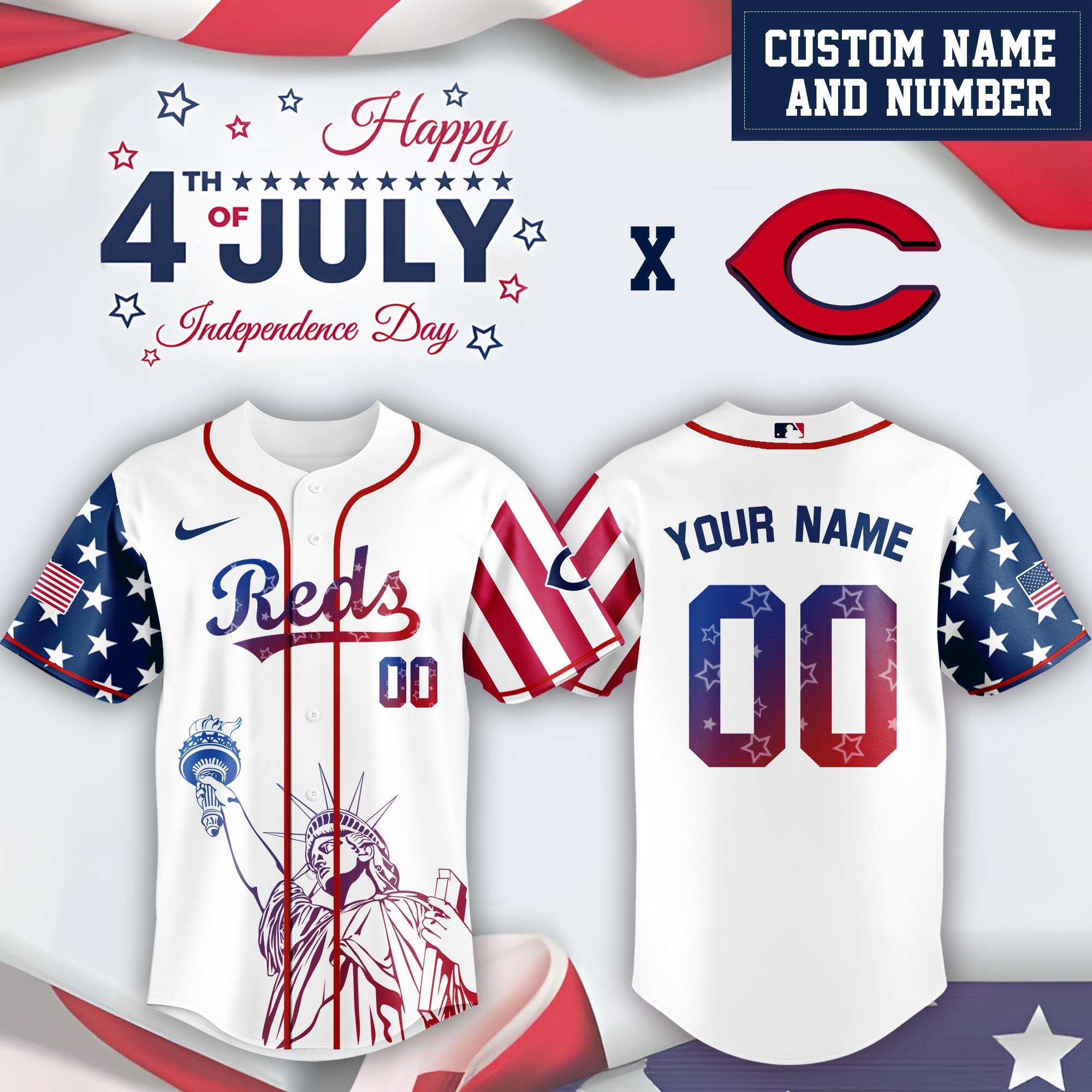 Personalized Cincinnati Reds Special Independence Day Jersey Gift Ideas For Baseball Fans