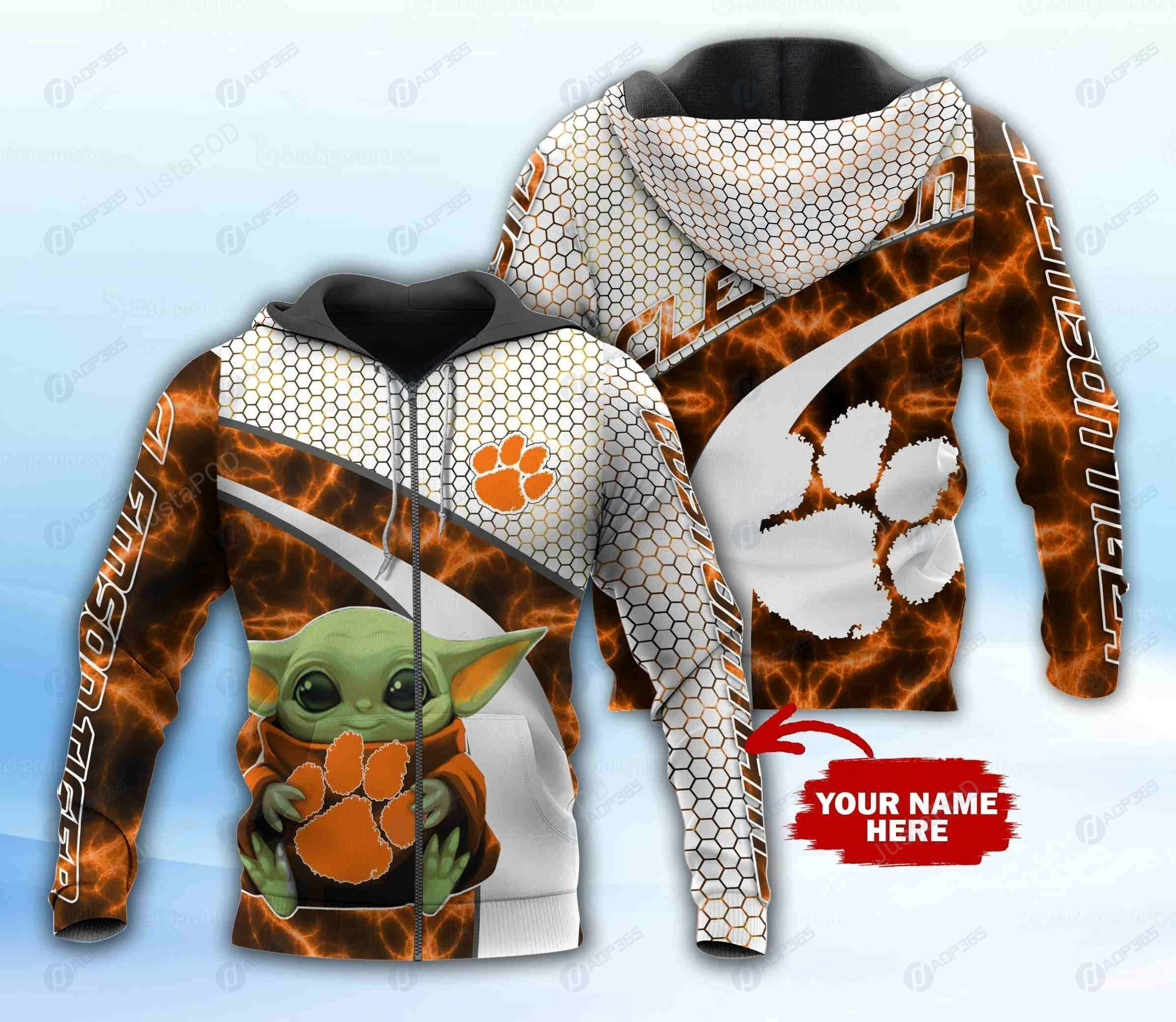 Personalized Clemson Tigers Hoodie  Zip Hoodie Version 2426