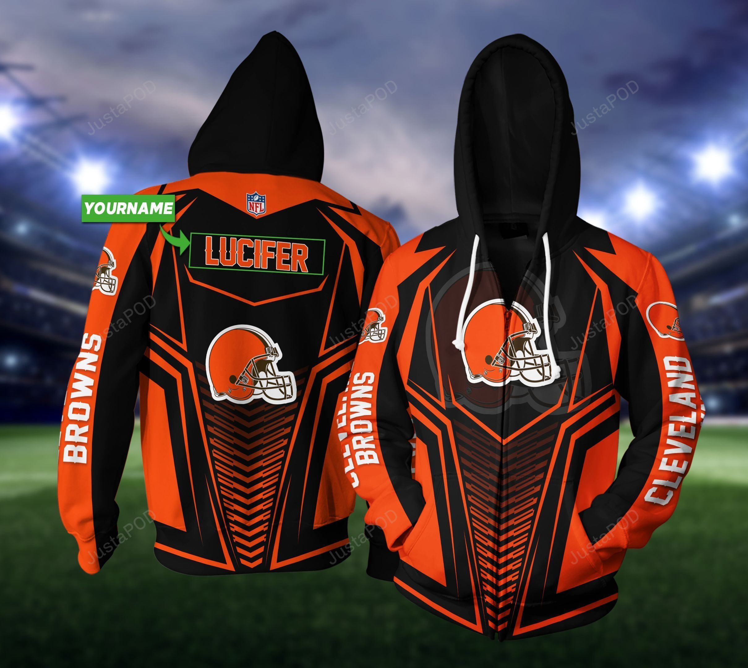 Personalized Cleverland Browns NFL Hoodie  Zip Hoodie Version 2437