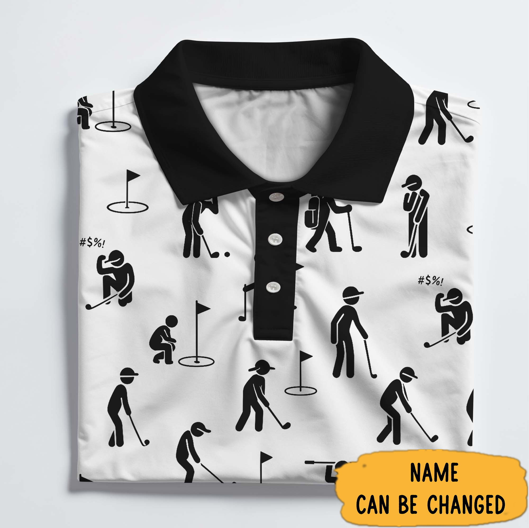 Personalized Funny Golf Pattern Polo Shirt Best Gifts For Golf Lovers