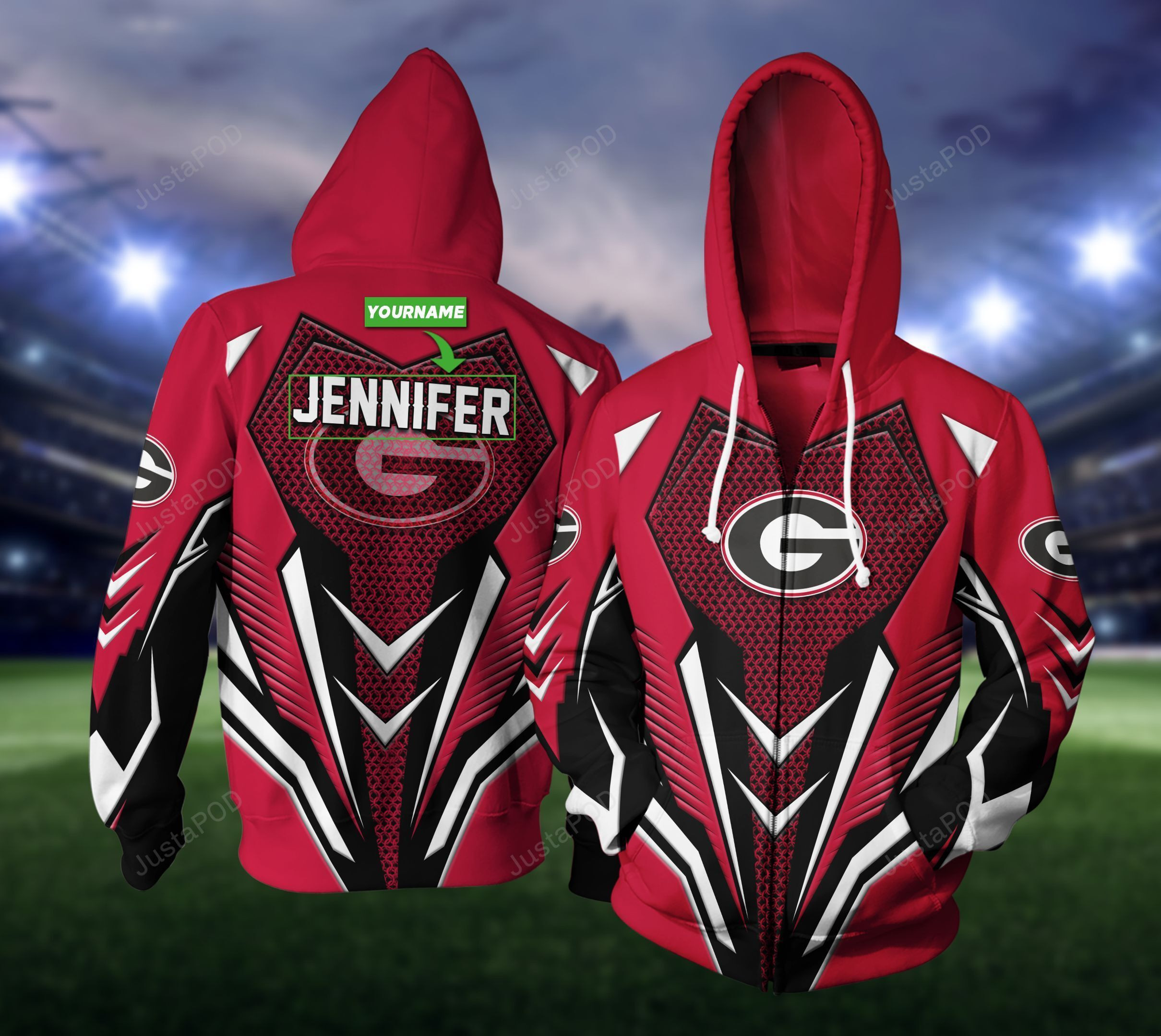 Personalized Georgia Bulldogs Hoodie  Zip Hoodie Version 795