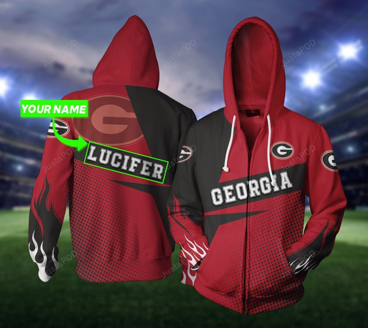 Personalized Georgia Bulldogs Hoodie  Zip Hoodie Version 869