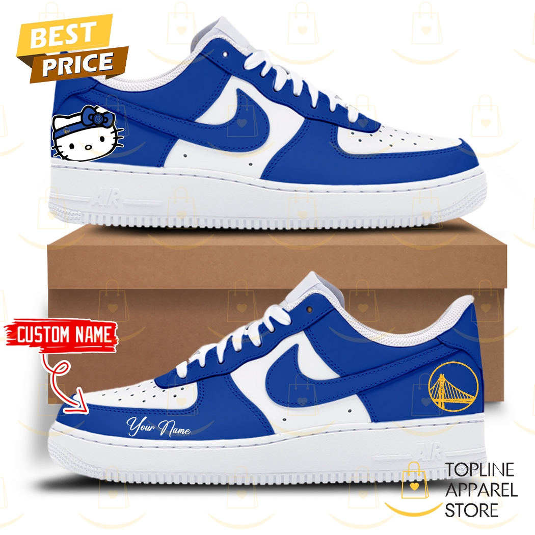 Personalized Golden State Warriors x Hello Kitty Air Force 1 - Blue