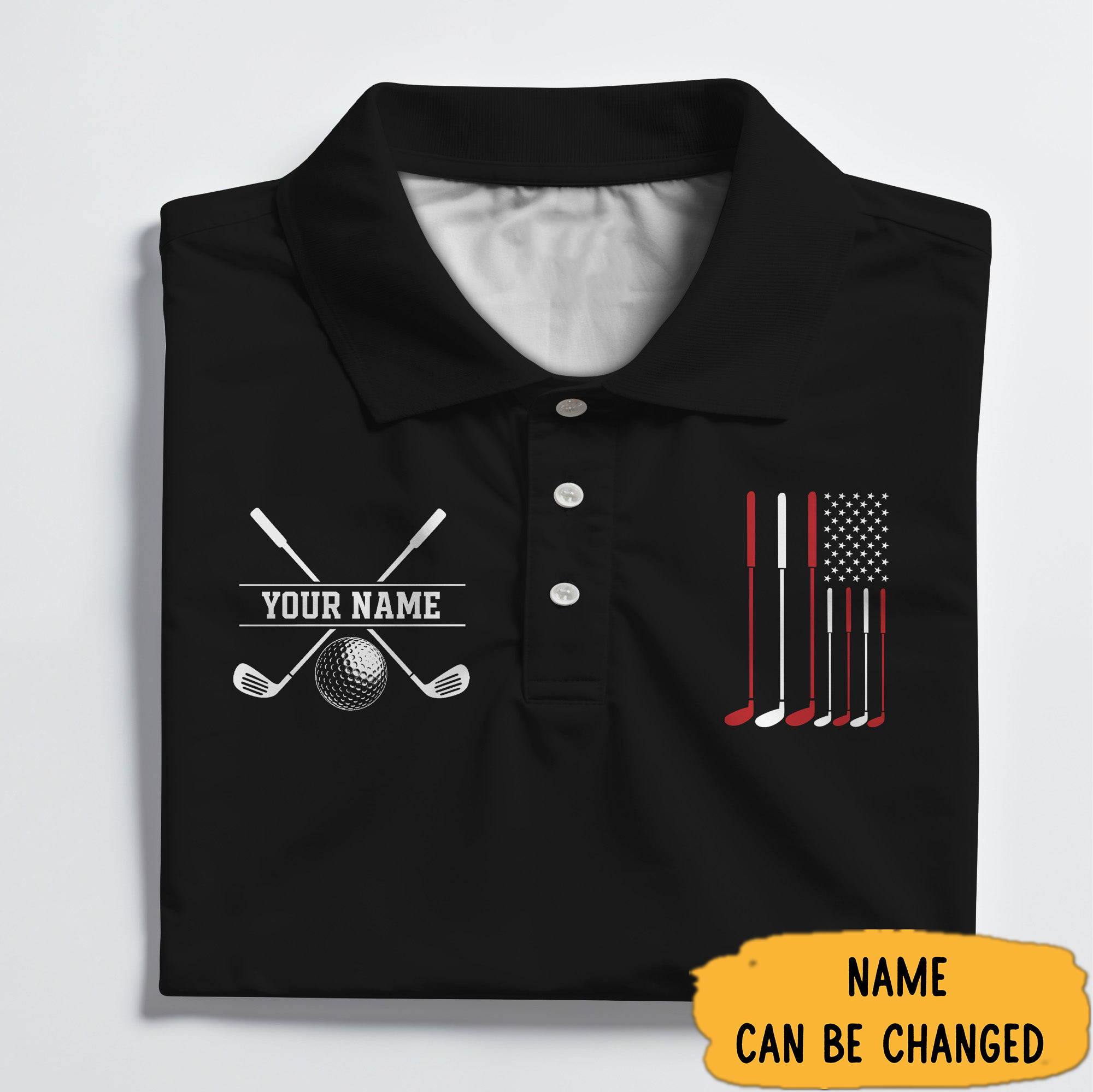 Personalized Golf American Flag Polo Shirt Best Gifts For Golfers