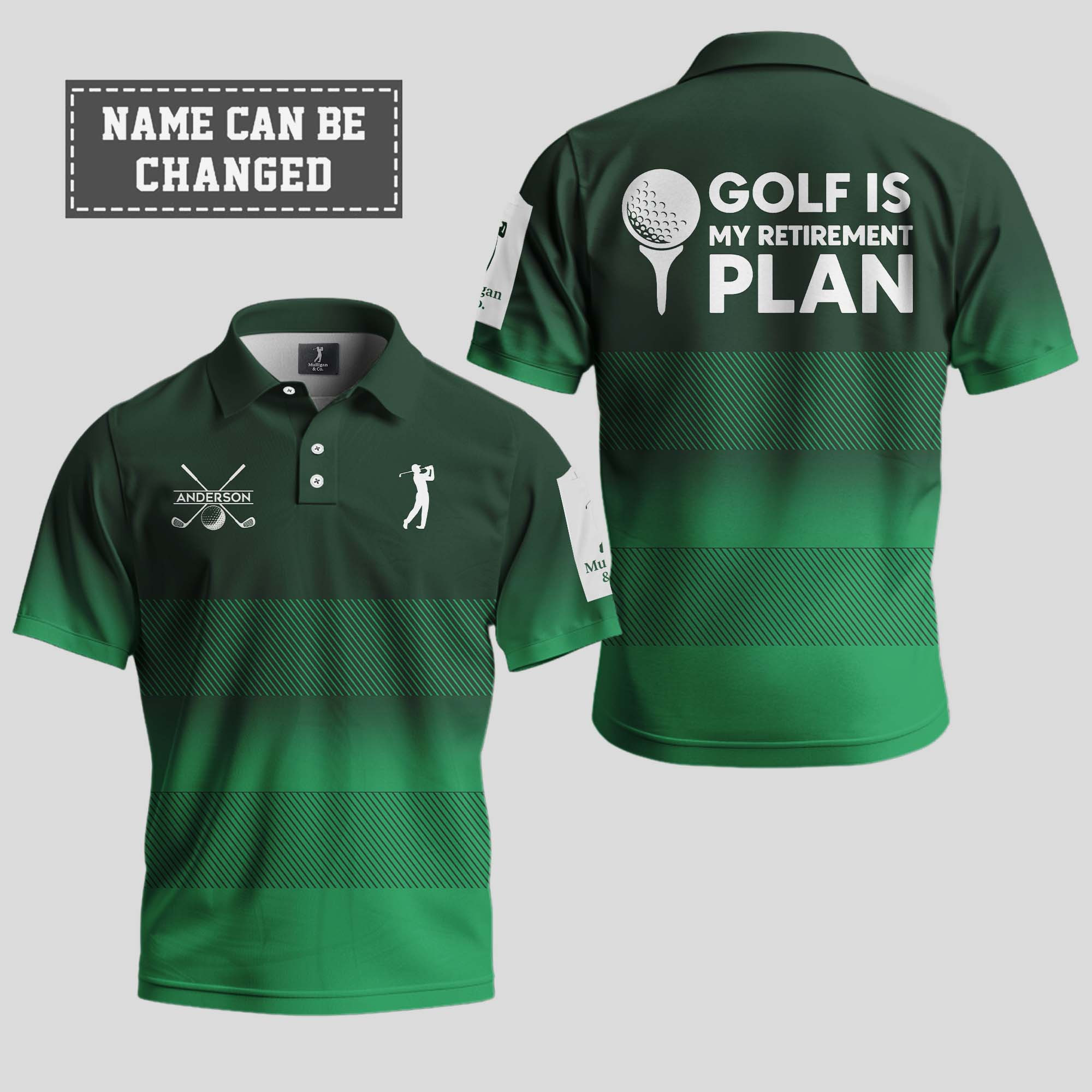 Personalized Golf Is My Retirement Plan Polo Shirt Top Gifts For Golfers
