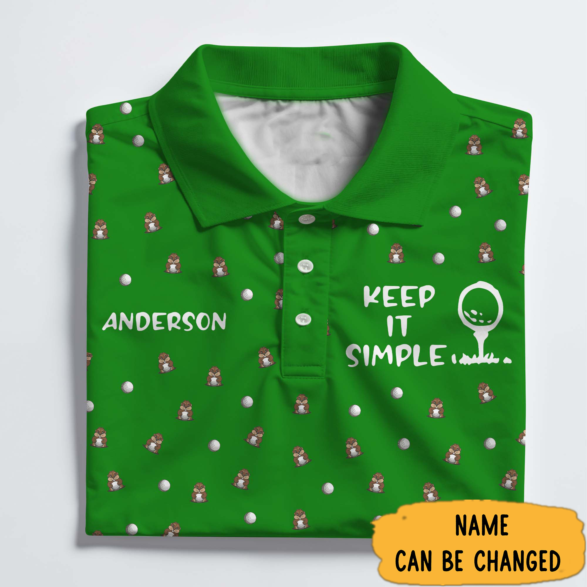 Personalized Golf Keep It Simple Polo Shirt Golf Presents For Dad