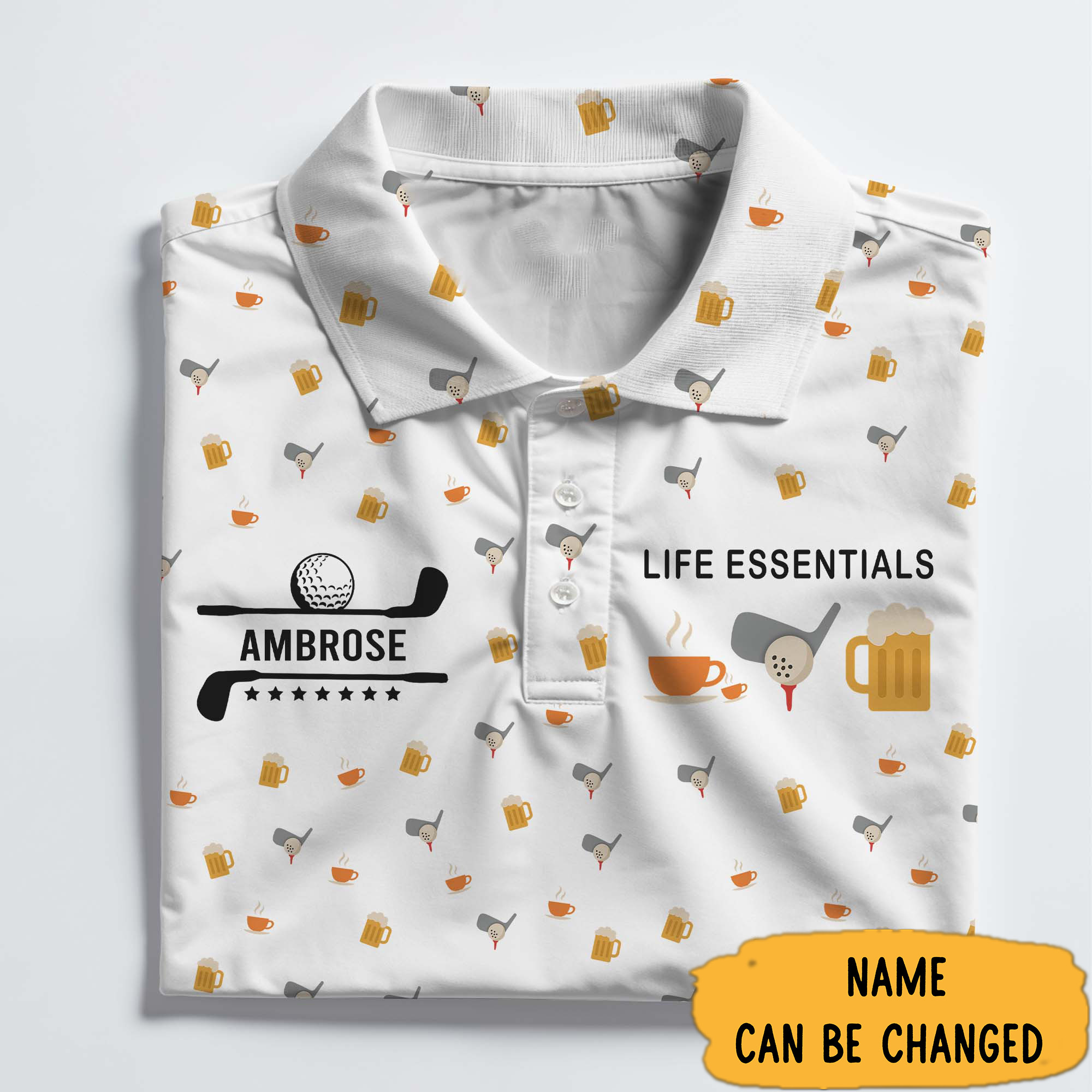 Personalized Golf Life Essentials Polo Shirt Golf Gift Ideas For Dad