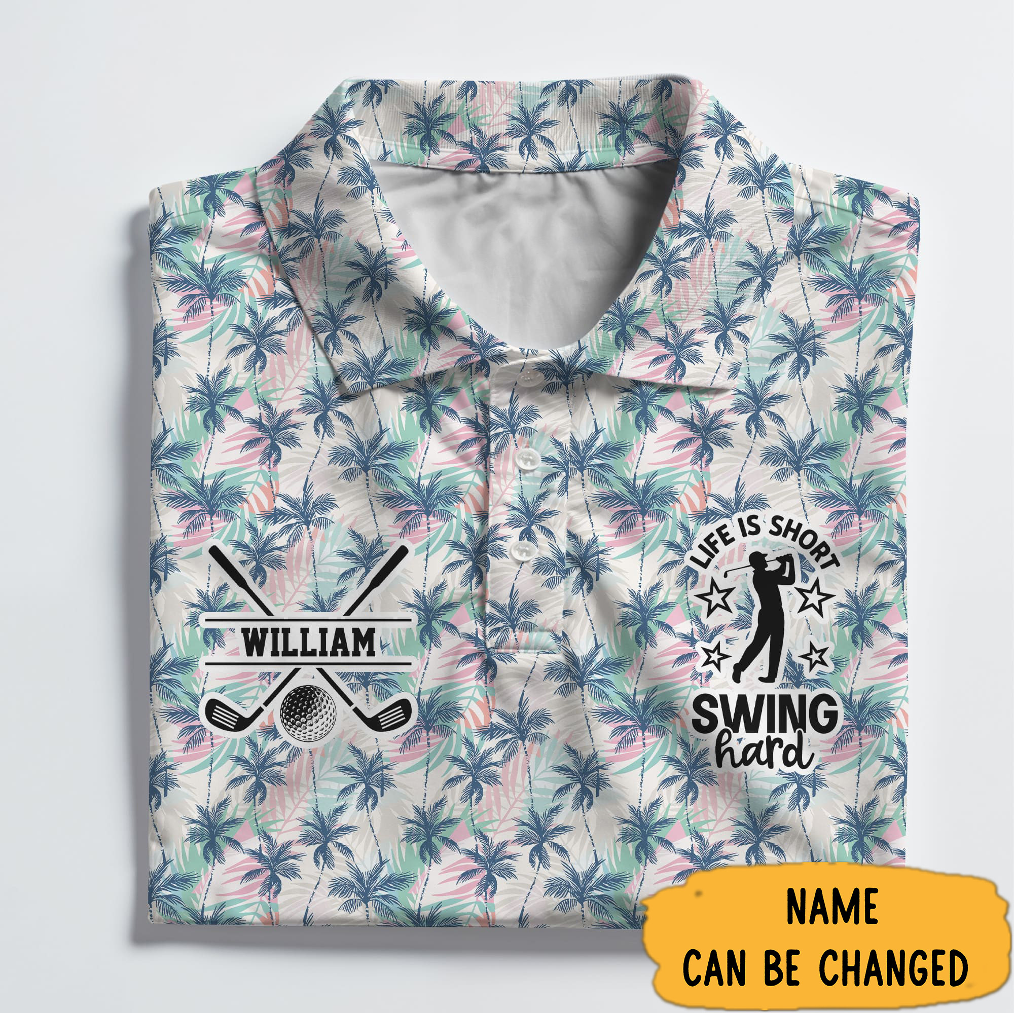 Personalized Golf Life Is Short Swing Hard Polo Shirt Gifts For Men Who Like Golf