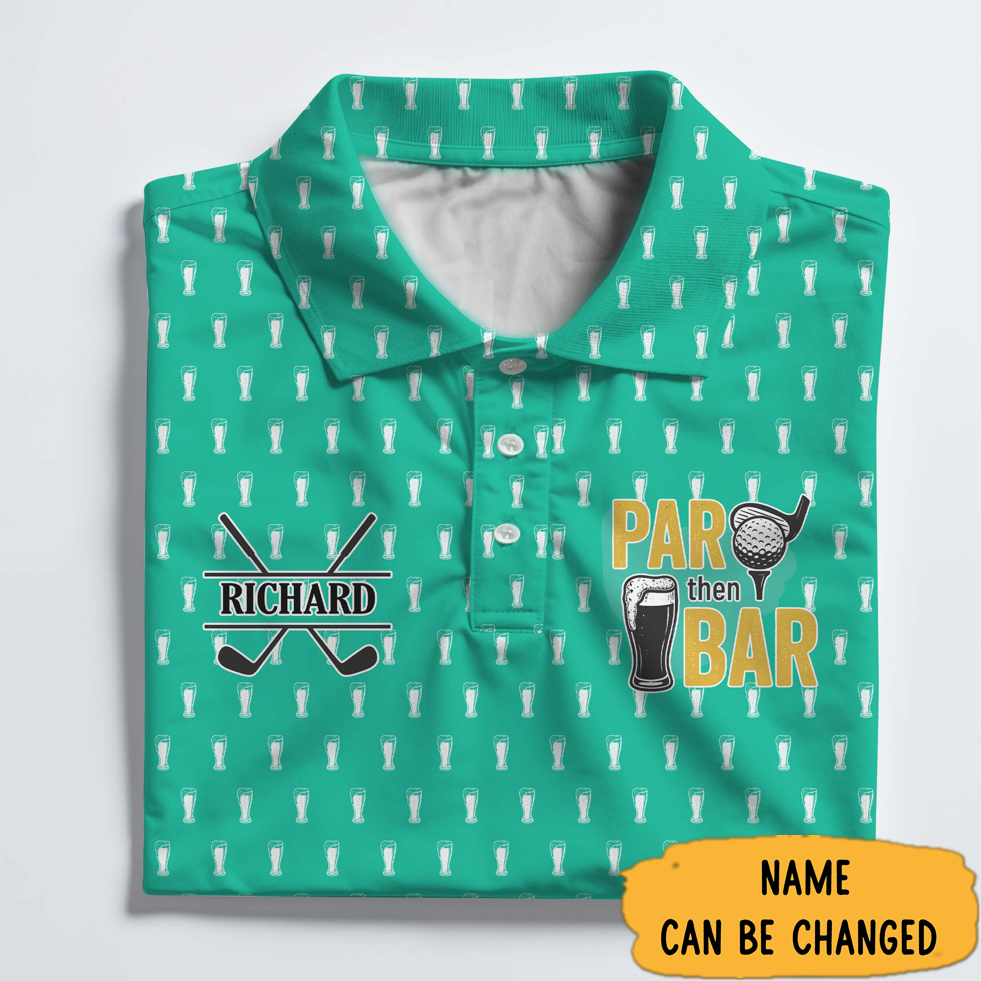 Personalized Golf Par Then Bar Polo Shirt Gifts For Dads Who Love Golf