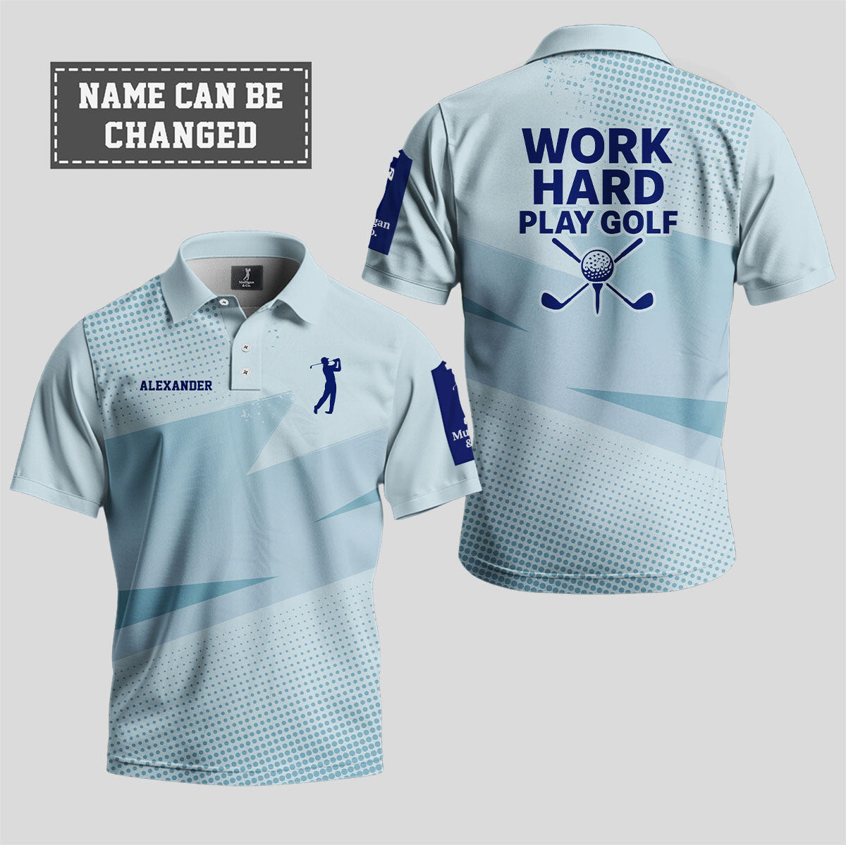 Personalized Golf Work Hard Play Golf Polo Shirt Great Golf Gifts For Dad