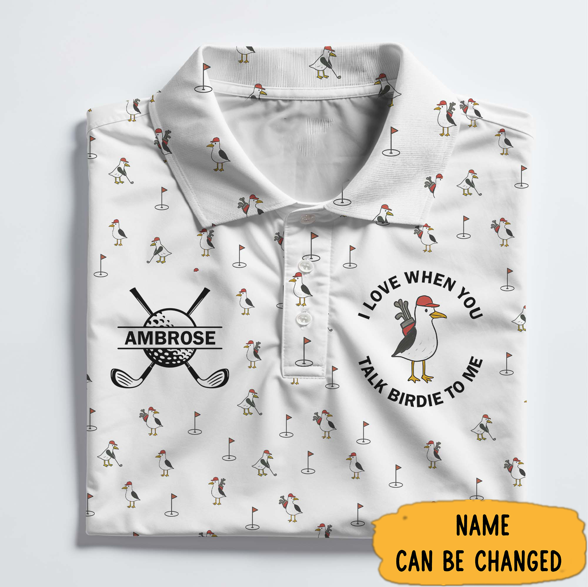Personalized I Love When You Talk Birdie To Me Polo Shirt Golfer Gift Ideas For Him