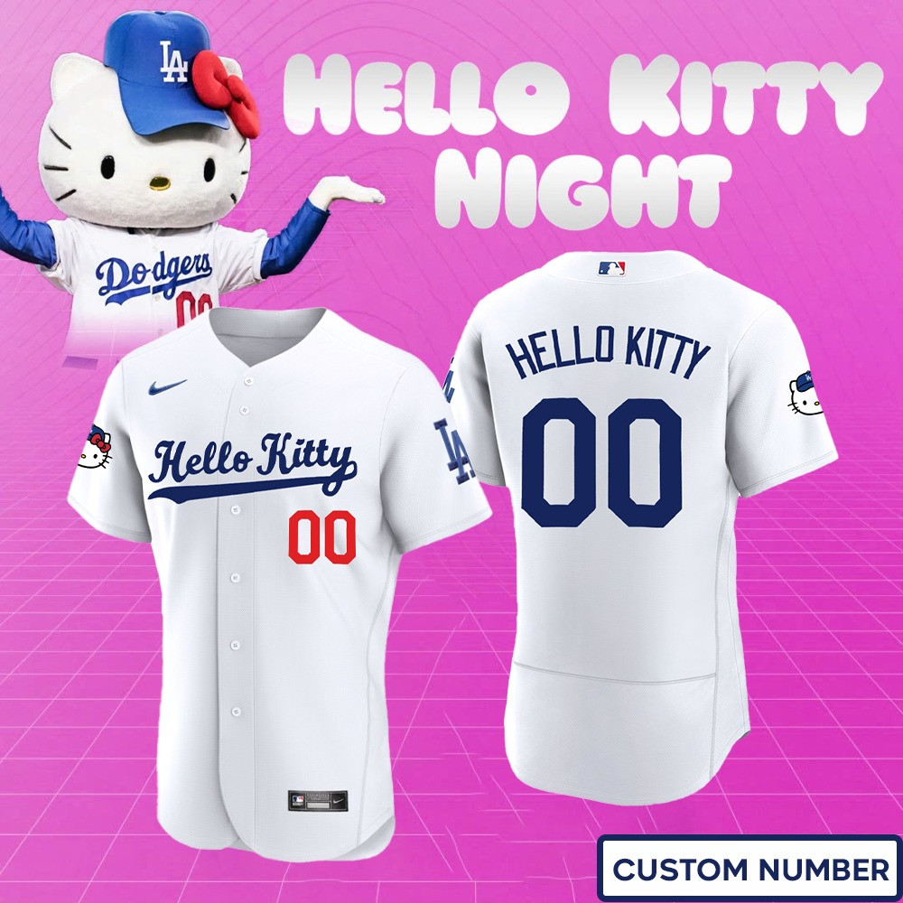 Personalized Los Angeles Dodgers x Hello Kitty Jersey Baseball Player Gift Ideas