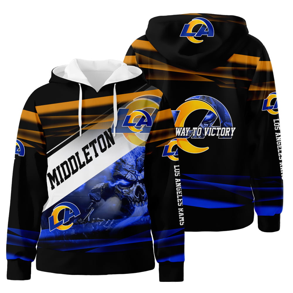 Personalized Los Angeles Rams Custom Name 3D All Over Print Hoodie Zip-Up Hoodie