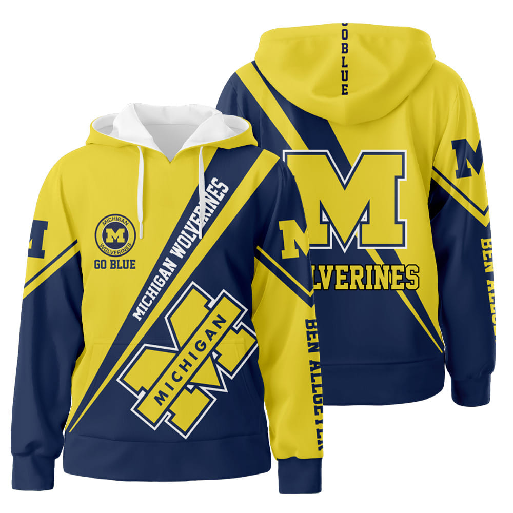 Personalized Michigan Wolverines Custom 3D All Over Print Hoodie Zip-Up Hoodie