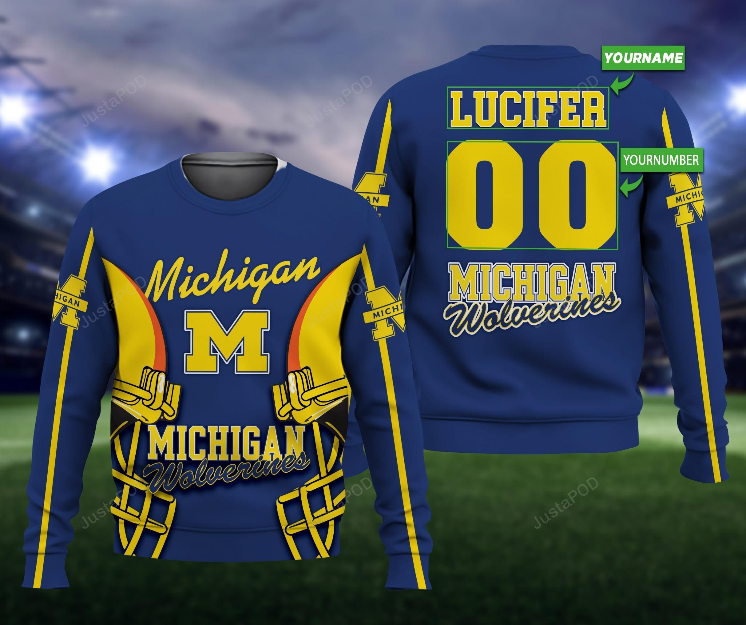 Personalized Michigan Wolverines Hoodie  Zip Hoodie Version 2543